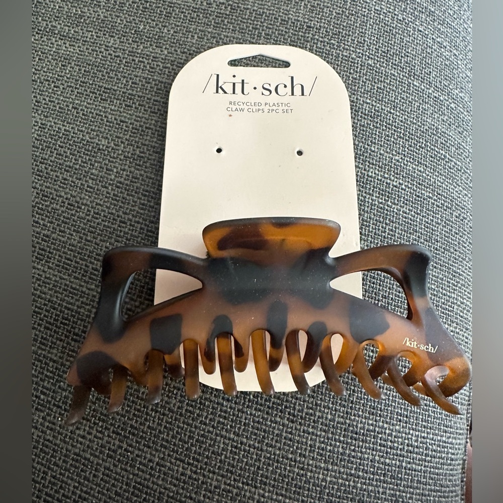 NEW 🏷️ KITSCH Tortoise-Shell XL Brown/Black LARGE Hair Claw Clip $18 - Picture 7 of 7